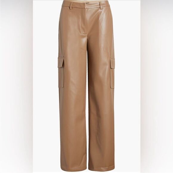 099 NWOT Halogen® Wide Leg Faux Leather Cargo Pants Size XXL - Picture 1 of 12